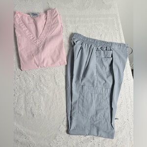 Women's Pink and Gray Pants Set